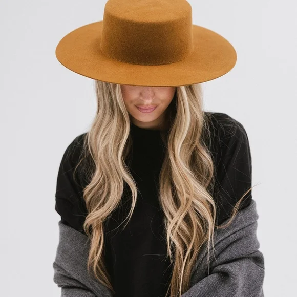 Gigi Pip Dahlia Boater AustralWool Hat In Brown Size Small (57) Sold Out Online - Picture 2 of 7